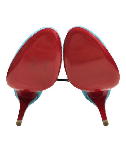 Christian Louboutin（クリスチャン・ルブタン）Christian Louboutin (クリスチャン・ルブタン) スウェードヒールパンプス ブルー サイズ:35 1/2の古着・服飾アイテム