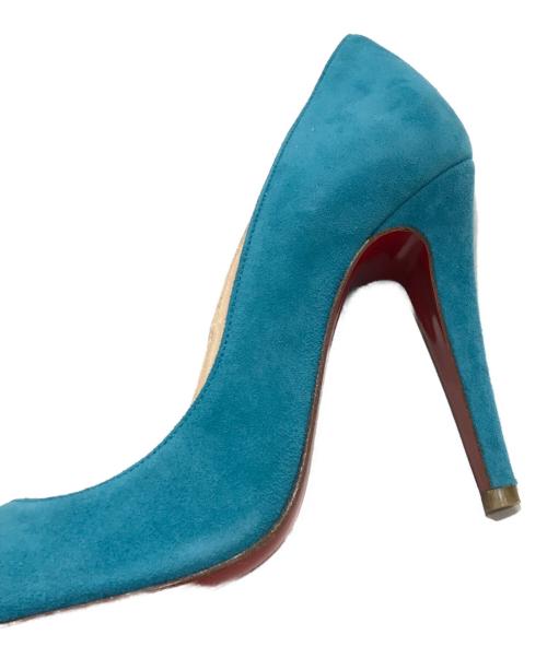 Christian Louboutin（クリスチャン・ルブタン）Christian Louboutin (クリスチャン・ルブタン) スウェードヒールパンプス ブルー サイズ:35 1/2の古着・服飾アイテム
