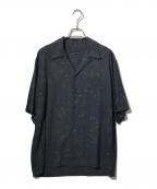 LAD MUSICIANラッドミュージシャン）の古着「SMALL FLOWER SHORT SLEEVE OPEN COLLAR SHIRT」｜ネイビー