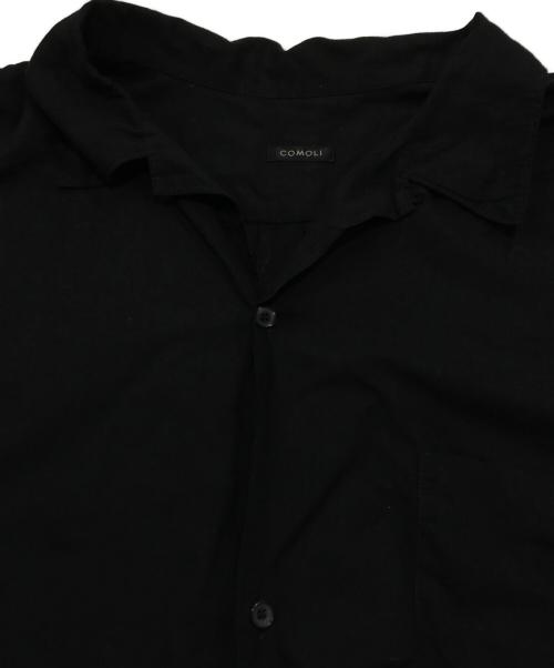 COMOLI（コモリ）COMOLI (コモリ) KHADIコットン 半袖オープンカラーシャツ ブラック サイズ:4の古着・服飾アイテム
