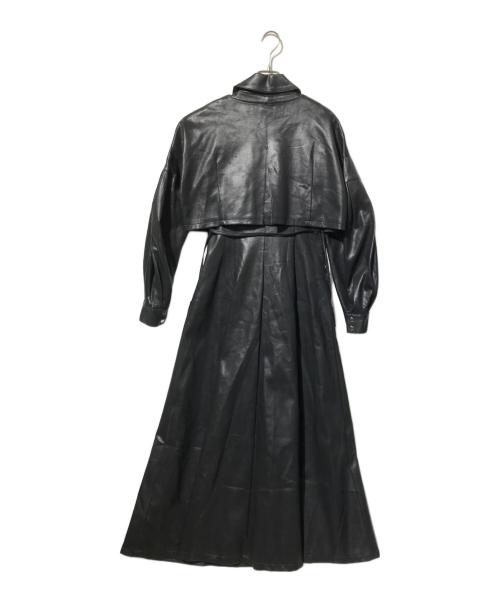 melt the lady（メルトザレディ）melt the lady (メルトザレディ) チェーンレザーライクロングコート ブラック サイズ:Freeの古着・服飾アイテム