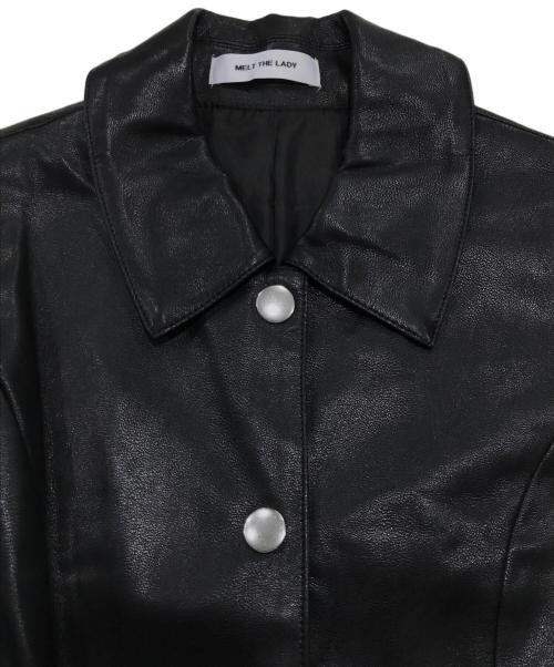melt the lady（メルトザレディ）melt the lady (メルトザレディ) チェーンレザーライクロングコート ブラック サイズ:Freeの古着・服飾アイテム