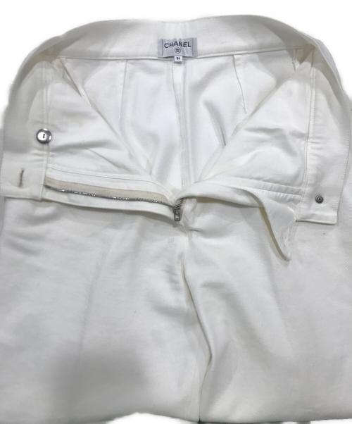 CHANEL（シャネル）CHANEL (シャネル) コットンタックワイドパンツ ホワイト サイズ:36の古着・服飾アイテム