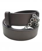 LAUREN RALPH LAURENローレン ラルフ ローレン）の古着「Flip-Lock レザー Wide Belt」｜ブラウン