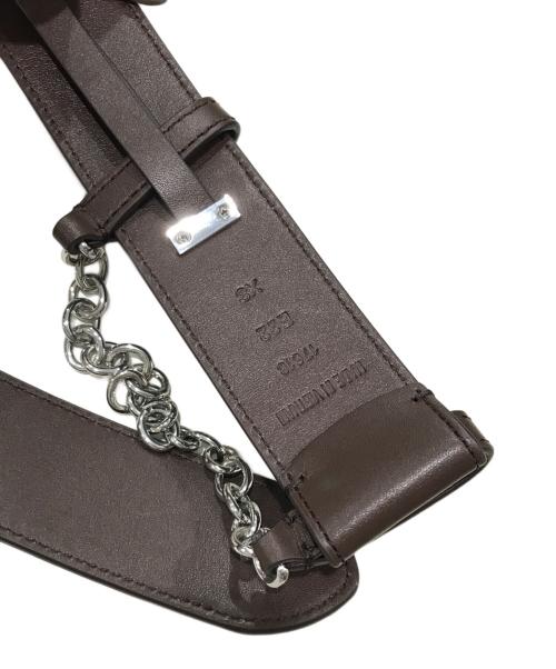 LAUREN RALPH LAUREN（ローレン ラルフ ローレン）LAUREN RALPH LAUREN (ローレン ラルフ ローレン) Flip-Lock レザー Wide Belt ブラウンの古着・服飾アイテム