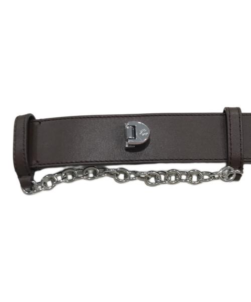 LAUREN RALPH LAUREN（ローレン ラルフ ローレン）LAUREN RALPH LAUREN (ローレン ラルフ ローレン) Flip-Lock レザー Wide Belt ブラウンの古着・服飾アイテム