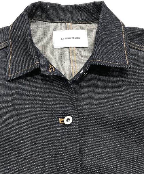 la peau de gem（ラポドゥジェム）la peau de gem (ラポドゥジェム) ショートスリーブデニムカバーオール インディゴ サイズ:Fの古着・服飾アイテム
