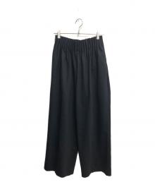 ETRE TOKYO（エトレトウキョウ）の古着「ダブルフェイスデザインウエストワイドパンツ」｜ブラック