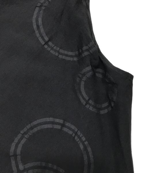 yohji yamamoto+noir（ヨウジヤマモトプリュスノアール）yohji yamamoto+noir (ヨウジヤマモトプリュスノアール) シルクサークルプリントロングワンピース ブラック サイズ:Ｍの古着・服飾アイテム