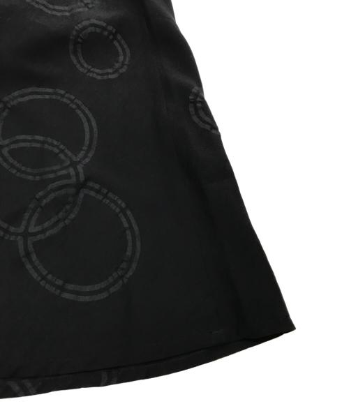 yohji yamamoto+noir（ヨウジヤマモトプリュスノアール）yohji yamamoto+noir (ヨウジヤマモトプリュスノアール) シルクサークルプリントロングワンピース ブラック サイズ:Ｍの古着・服飾アイテム