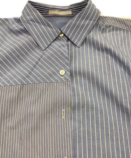 DAMA collection（ダーマコレクション）DAMA collection (ダーマコレクション) クレイジーストライプシャツワンピース ブルー サイズ:1の古着・服飾アイテム
