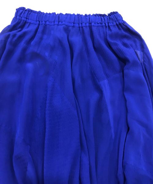 Y's（ワイズ）Y's (ワイズ) 切替シルクアシンメトリースカート ブルー サイズ:1の古着・服飾アイテム