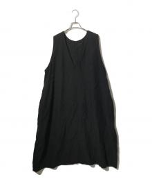 nest Robe（ネストローブ）の古着「リネンノースリーブワンピース」｜ブラック