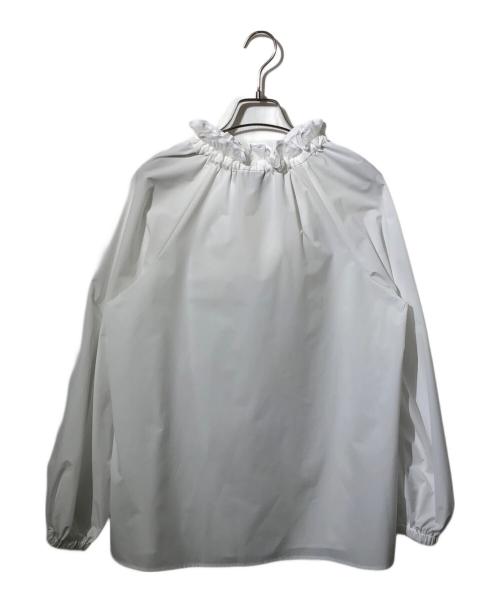 UNITED ARROWS（ユナイテッドアローズ）UNITED ARROWS (ユナイテッドアローズ) オーガンジー フリル リボン ブラウス ホワイト サイズ:freeの古着・服飾アイテム