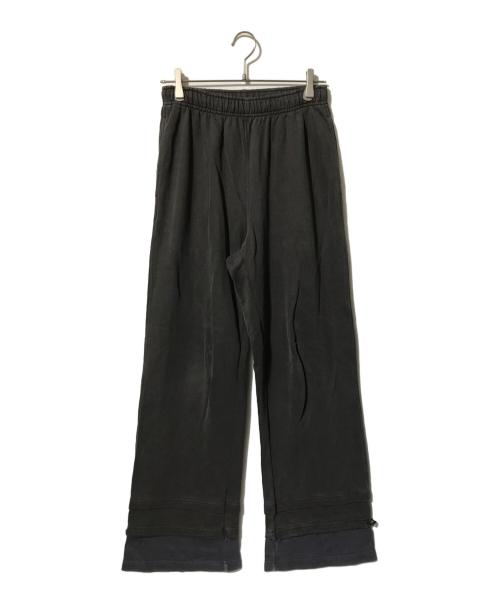 PERVERZE（パーバーズ）PERVERZE (パーバーズ) Step Layered Sweat Pants Black ブラウン サイズ:Mの古着・服飾アイテム