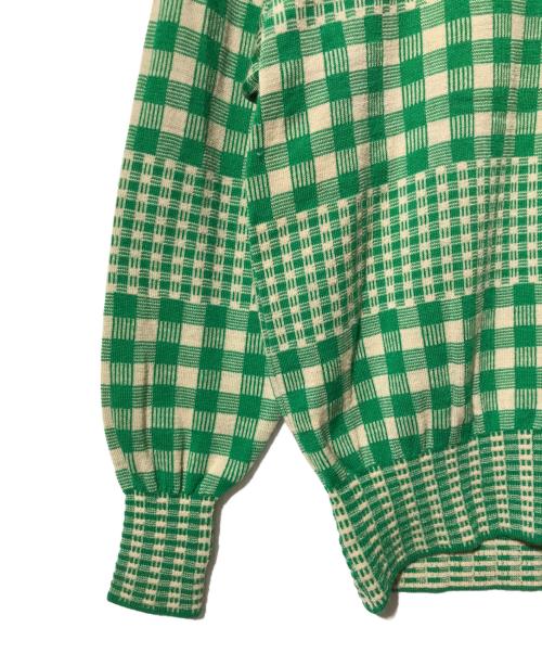 Christian Dior Sports（クリスチャン ディオールスポーツ）Christian Dior Sports (クリスチャン ディオールスポーツ) チェック柄ニット グリーン サイズ:Mの古着・服飾アイテム