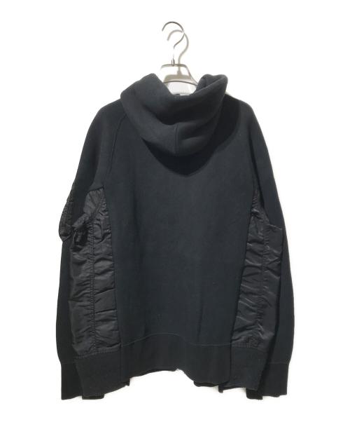 sacai（サカイ）sacai (サカイ) Sponge Sweat MA-1 Zip Hoodie/フーディージャケット ブラック サイズ:2の古着・服飾アイテム