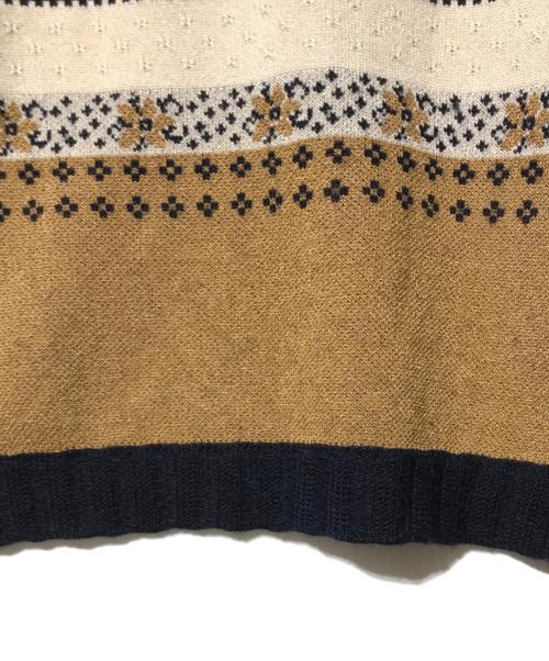 Mame Kurogouchi（マメクロゴウチ）mame kurogouchi (マメクロゴウチ) フラワージャガードモックネックニット ブラウン サイズ:2の古着・服飾アイテム