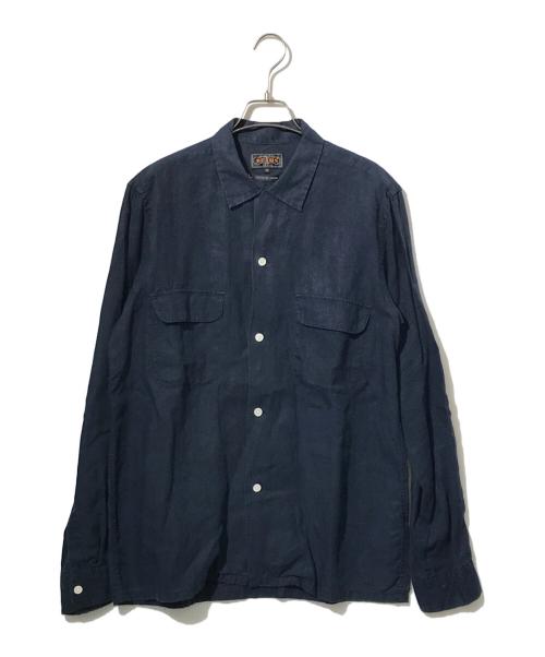 BEAMS（ビームス）BEAMS (ビームス) オープンカラー リネンシャツ ネイビー サイズ:Mの古着・服飾アイテム