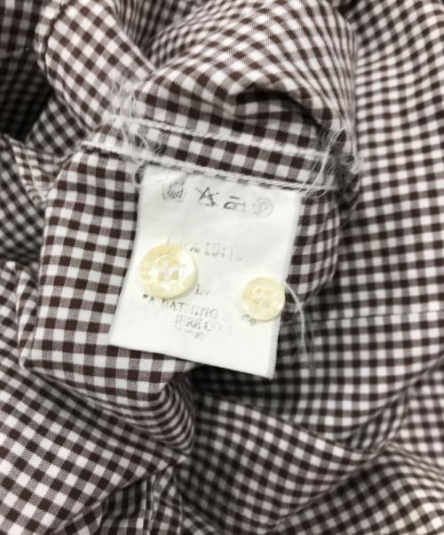 A BATHING APE（アベイシングエイプ）A BATHING APE (アベイシングエイプ) ギンガムチェックシャツ ブラウン×ホワイト サイズ:Mの古着・服飾アイテム
