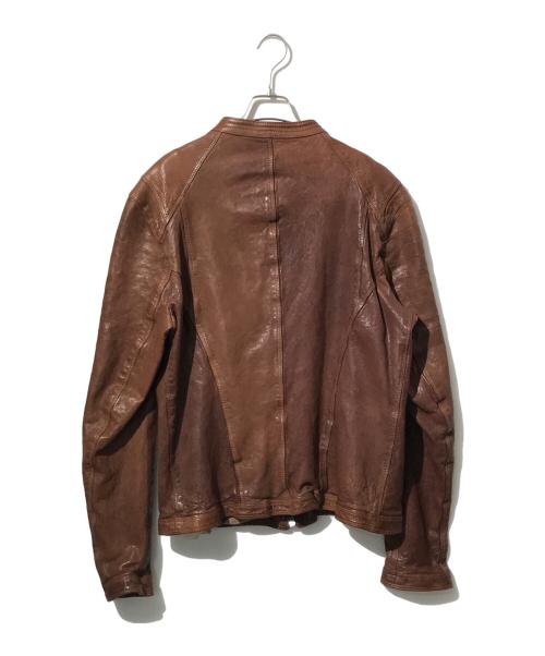 DELAN（デラン）DELAN (デラン) シングルライダースジャケット ブラウン サイズ:52の古着・服飾アイテム