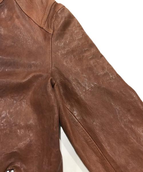 DELAN（デラン）DELAN (デラン) シングルライダースジャケット ブラウン サイズ:52の古着・服飾アイテム