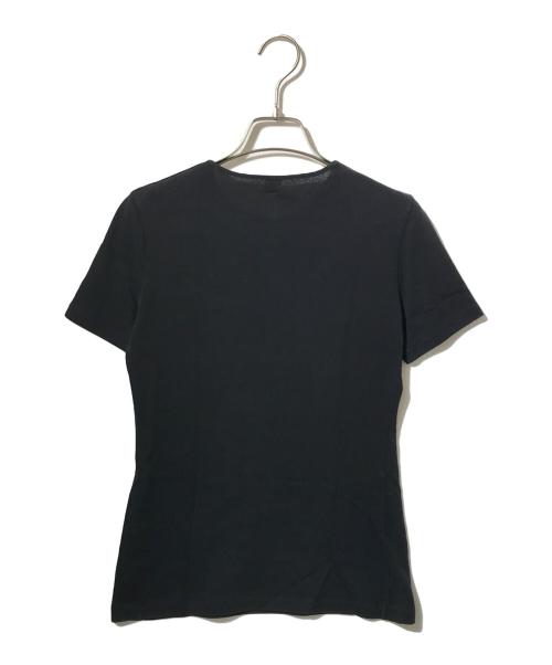 HERMES（エルメス）HERMES (エルメス) 裾ロゴコットンカットソー ブラック サイズ:34の古着・服飾アイテム