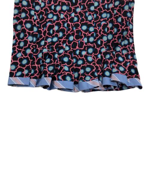 MARNI（マルニ）MARNI (マルニ) 総柄シルクミディスカート ブラック×ピンク サイズ:36の古着・服飾アイテム