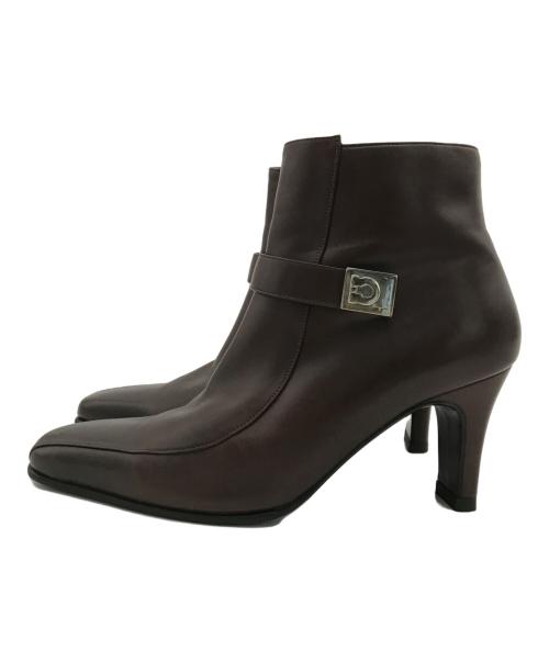 Salvatore Ferragamo（サルヴァトーレ フェラガモ）Salvatore Ferragamo (サルヴァトーレ フェラガモ) サイドジップブーツ ブラウン サイズ:3 1/2の古着・服飾アイテム