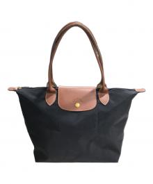 LONGCHAMP（ロンシャン）の古着「オリジナル M ショルダーバッグ」｜ブラック×ブラウン