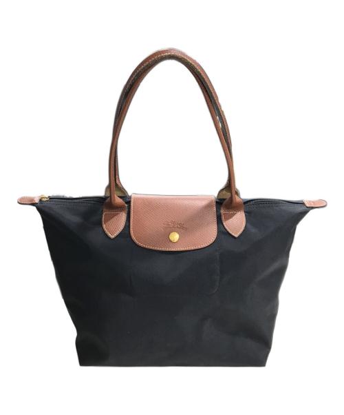 LONGCHAMP（ロンシャン）LONGCHAMP (ロンシャン) オリジナル M ショルダーバッグ ブラック×ブラウンの古着・服飾アイテム