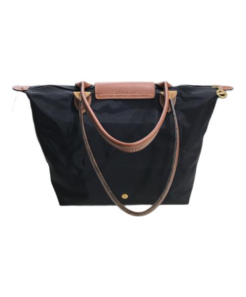 LONGCHAMP（ロンシャン）LONGCHAMP (ロンシャン) オリジナル M ショルダーバッグ ブラック×ブラウンの古着・服飾アイテム