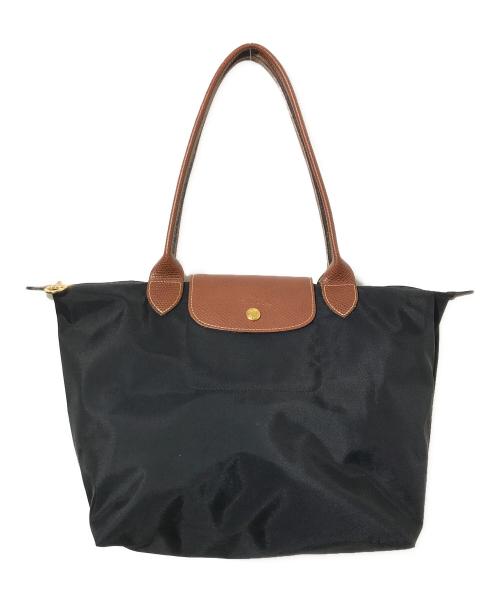 LONGCHAMP（ロンシャン）LONGCHAMP (ロンシャン) オリジナル M ショルダーバッグ ブラック×ブラウンの古着・服飾アイテム