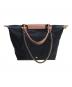 LONGCHAMP (ロンシャン) オリジナル M ショルダーバッグ ブラック×ブラウン：7000円