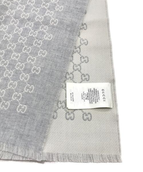 GUCCI（グッチ）GUCCI (グッチ) GG ジャガードウールマフラー グレーの古着・服飾アイテム