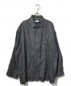 MAISON SPECIALメゾンスペシャル）の古着「プライムオーバーレギュラーカラーカットオフシャツ」｜ブラック
