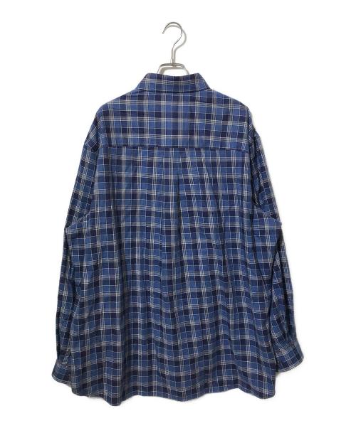 MAISON SPECIAL（メゾンスペシャル）MAISON SPECIAL (メゾンスペシャル) Regular Collar Prime-Over Shirt/長袖柄シャツ ブルー サイズ:1の古着・服飾アイテム