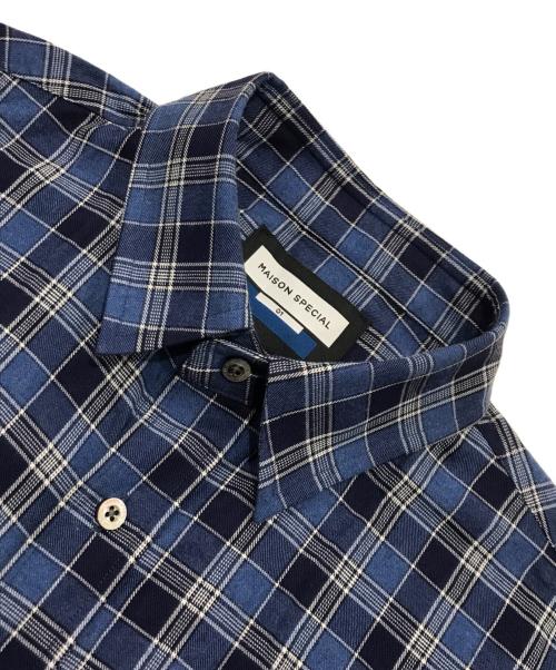 MAISON SPECIAL（メゾンスペシャル）MAISON SPECIAL (メゾンスペシャル) Regular Collar Prime-Over Shirt/長袖柄シャツ ブルー サイズ:1の古着・服飾アイテム