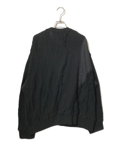 MAISON SPECIAL（メゾンスペシャル）MAISON SPECIAL (メゾンスペシャル) Different Material Docking Prime-Over 3D Knit Pullover ブラック サイズ:1の古着・服飾アイテム
