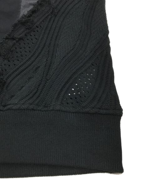 MAISON SPECIAL（メゾンスペシャル）MAISON SPECIAL (メゾンスペシャル) Different Material Docking Prime-Over 3D Knit Pullover ブラック サイズ:1の古着・服飾アイテム