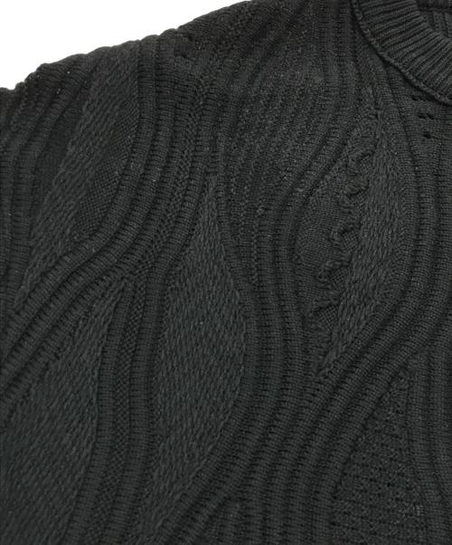 MAISON SPECIAL（メゾンスペシャル）MAISON SPECIAL (メゾンスペシャル) Different Material Docking Prime-Over 3D Knit Pullover ブラック サイズ:1の古着・服飾アイテム