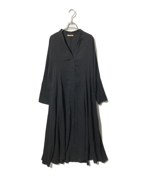 Curensology（カレンソロジー）Curensology (カレンソロジー) リネンミックスマキシワンピース ブラック サイズ:Fの古着・服飾アイテム