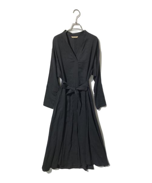 Curensology（カレンソロジー）Curensology (カレンソロジー) リネンミックスマキシワンピース ブラック サイズ:Fの古着・服飾アイテム