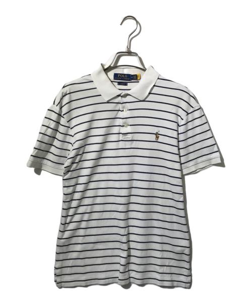 POLO RALPH LAUREN（ポロ・ラルフローレン）POLO RALPH LAUREN (ポロ・ラルフローレン) ポロシャツ ホワイト×ネイビー サイズ:Mの古着・服飾アイテム
