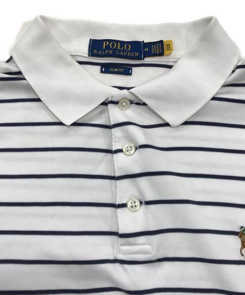 POLO RALPH LAUREN（ポロ・ラルフローレン）POLO RALPH LAUREN (ポロ・ラルフローレン) ポロシャツ ホワイト×ネイビー サイズ:Mの古着・服飾アイテム