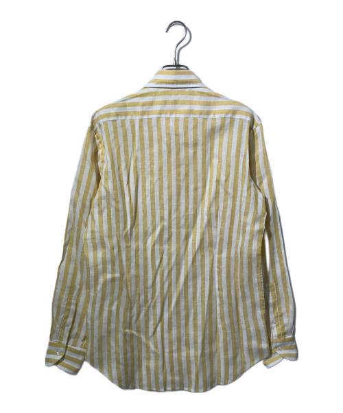 FAIRFAX（フェアファックス）FAIRFAX (フェアファックス) リネンストライプシャツ イエロー サイズ:Mの古着・服飾アイテム