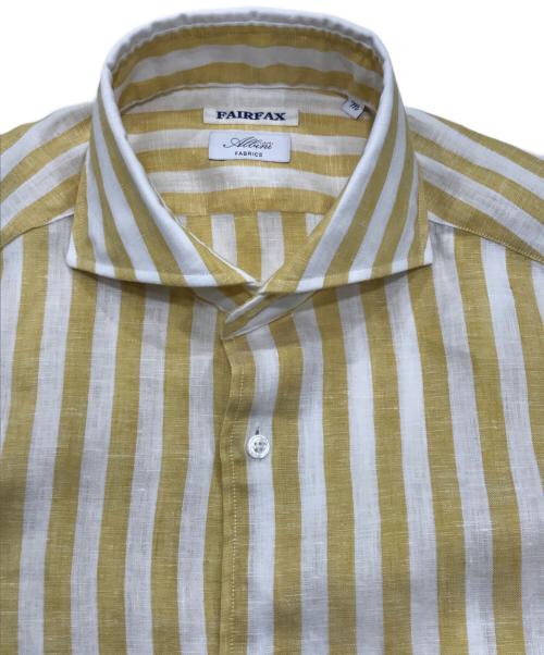 FAIRFAX（フェアファックス）FAIRFAX (フェアファックス) リネンストライプシャツ イエロー サイズ:Mの古着・服飾アイテム