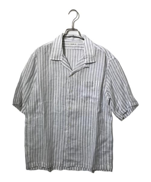 FAIRFAX（フェアファックス）FAIRFAX (フェアファックス) リネンストライプシャツ ホワイト×グレー サイズ:Lの古着・服飾アイテム