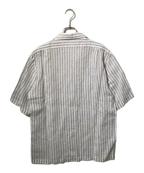 FAIRFAX（フェアファックス）FAIRFAX (フェアファックス) リネンストライプシャツ ホワイト×グレー サイズ:Lの古着・服飾アイテム