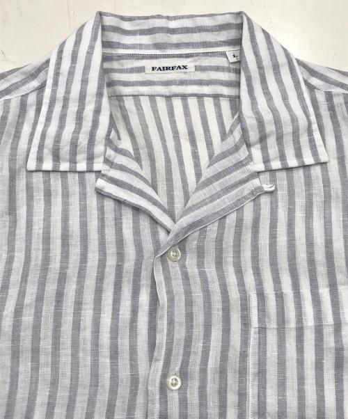 FAIRFAX（フェアファックス）FAIRFAX (フェアファックス) リネンストライプシャツ ホワイト×グレー サイズ:Lの古着・服飾アイテム